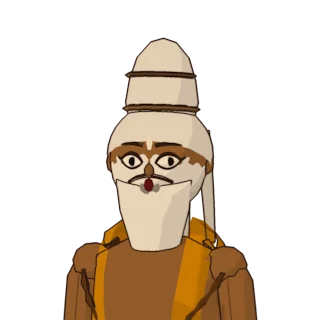 Valmiki in wonder, brows raised