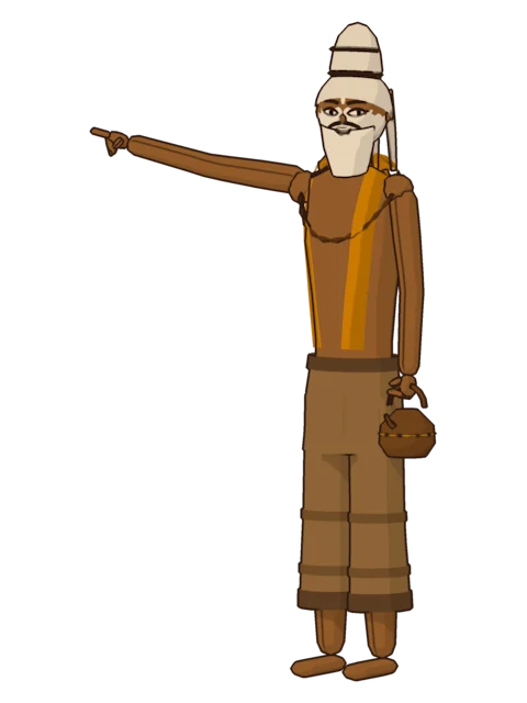 Valmiki pointing to the one lit world