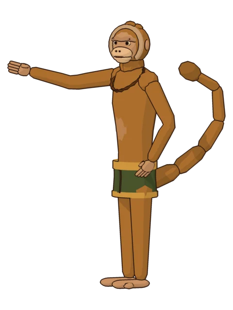 A vanara, a monkey of the Kishkindha army, pointing the way